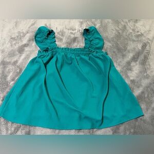 LuLaRoe Girls Teal Ruffle Strap Sundress